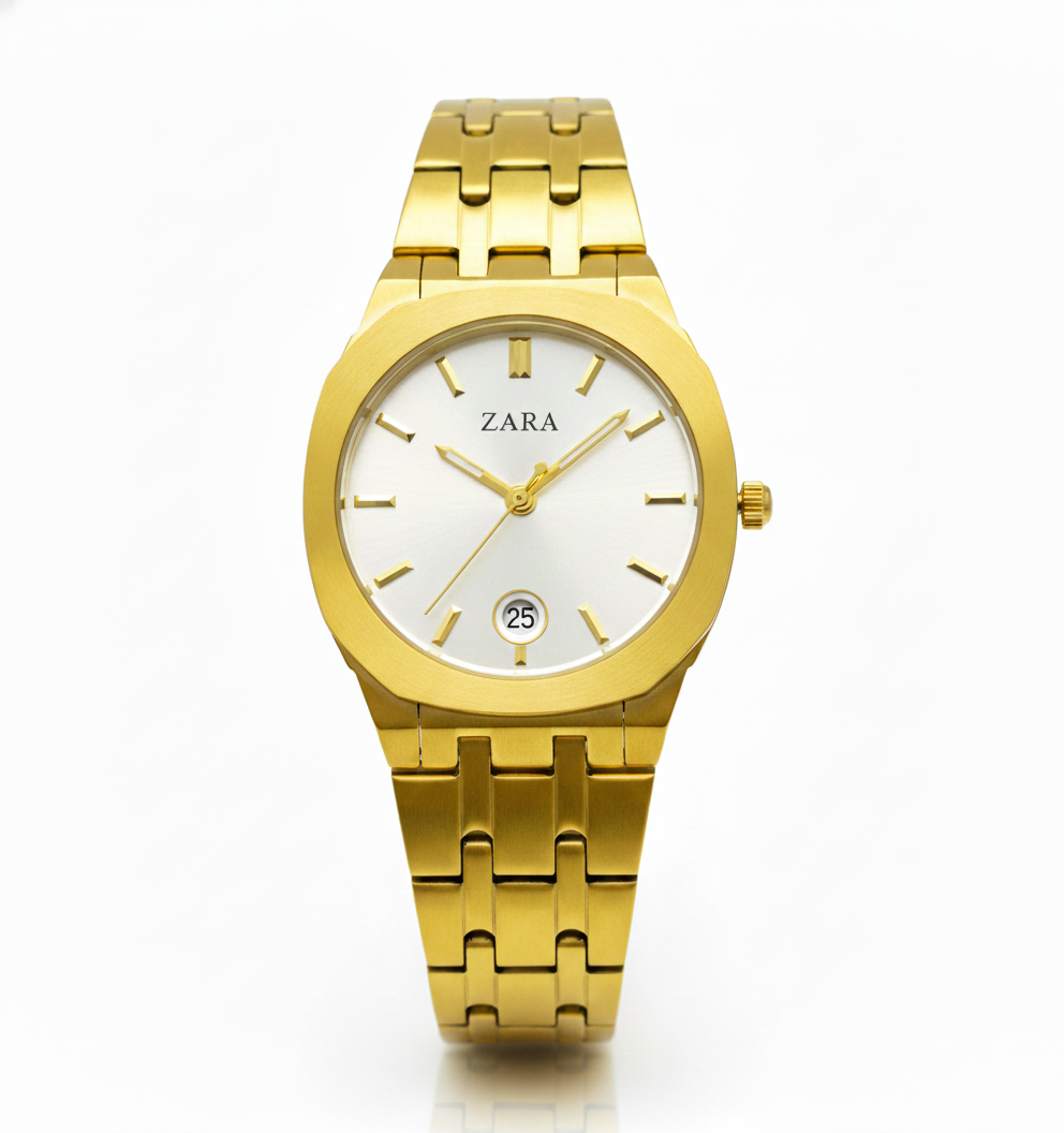 zara flat gold women