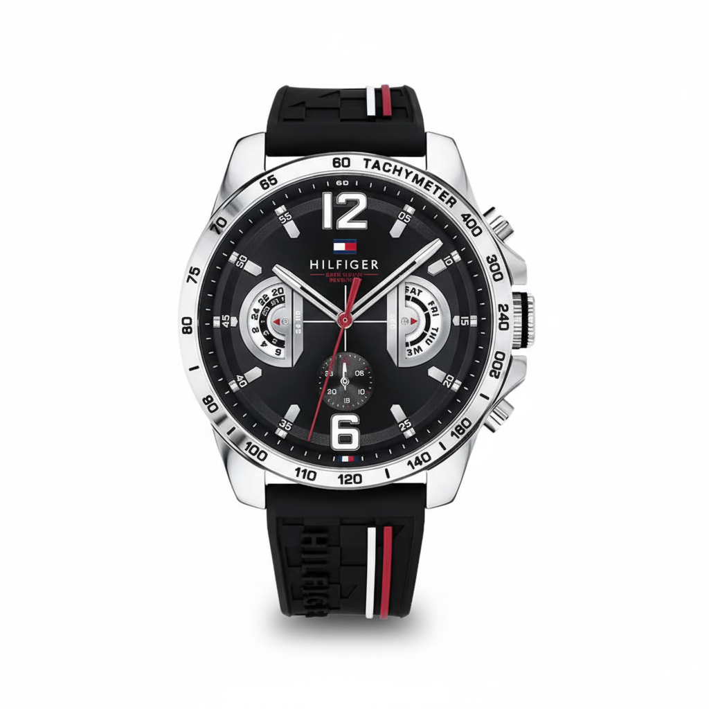 Tommy Hilfiger  Black Rubber Strap