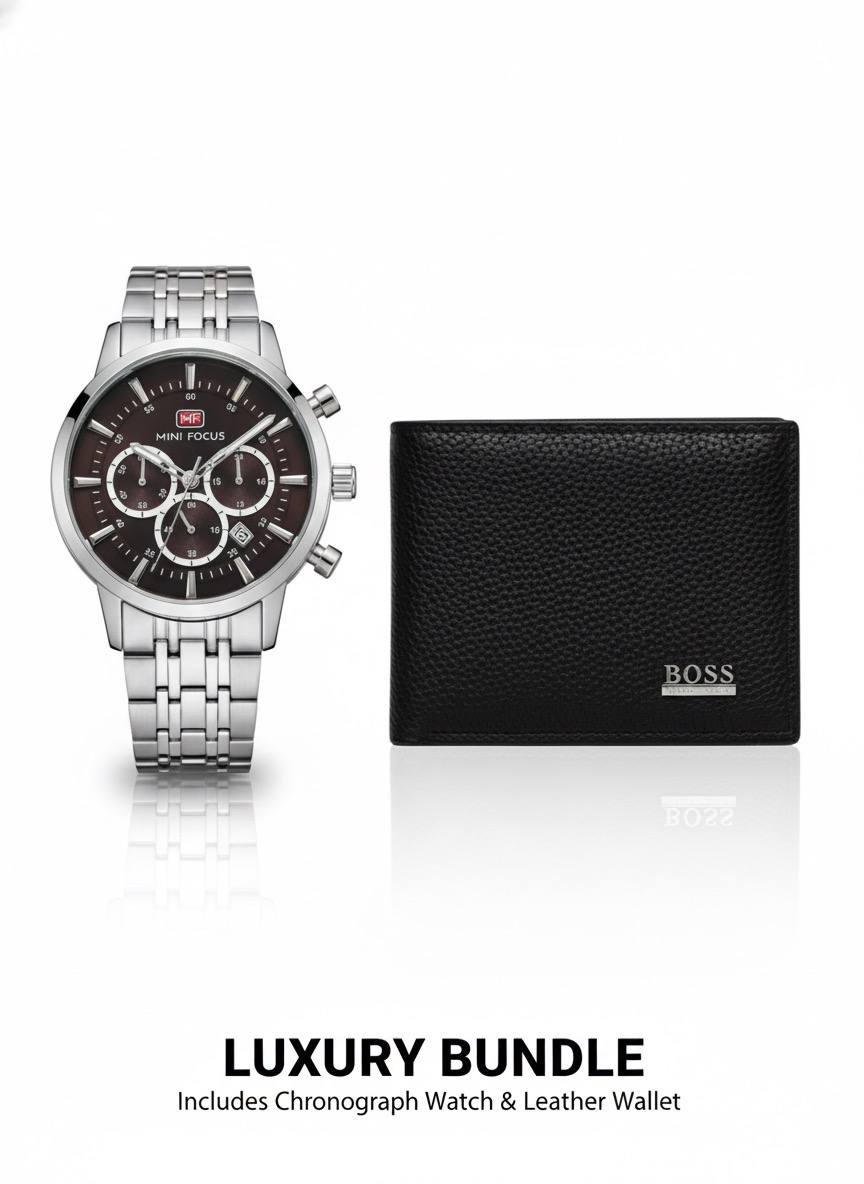 Mini focus chronograph & Boss wallet