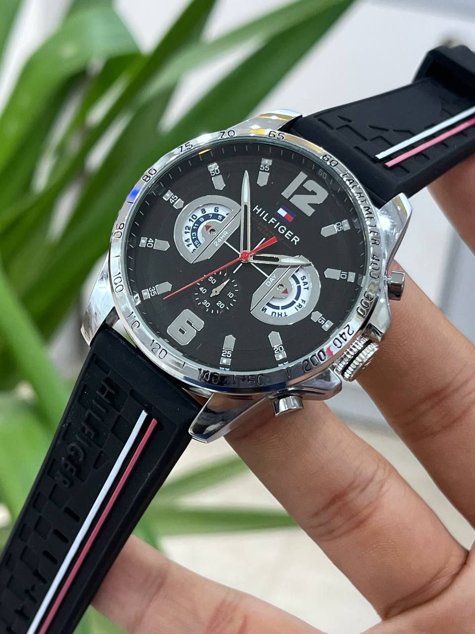 Tommy Hilfiger  Black Rubber Strap