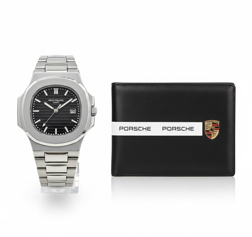 Patek phlippe metal & porsche wallet bundle